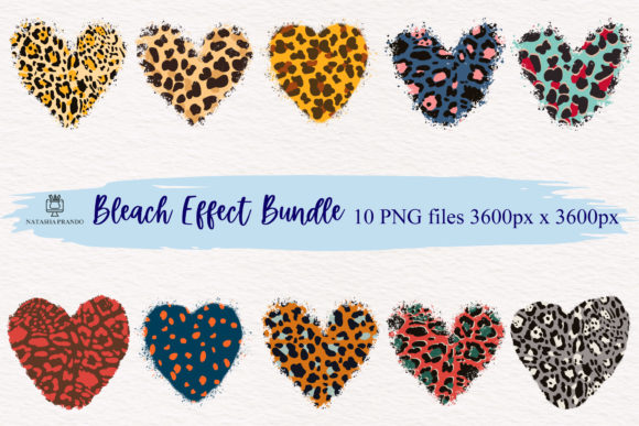 Animal Print Heart Bleach Effect Sublima: Bold Design