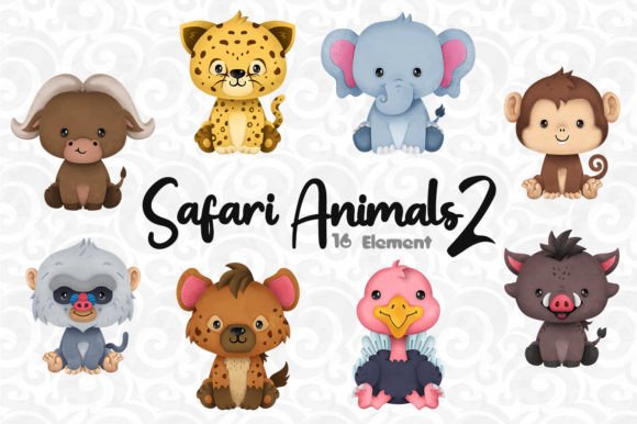 Bring the Wild to Your Designs with Safari Animal Clipart Set 2