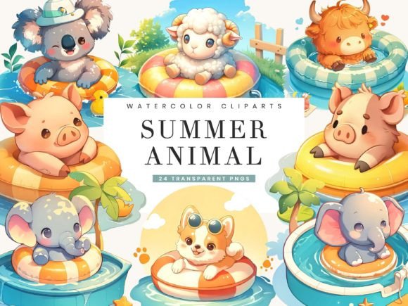 Bringing Summer Charm to Your Projects with Cute Animal Clipart