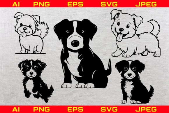 Crafting Canine Character: The Dog Silhouette Vector Animal Svg