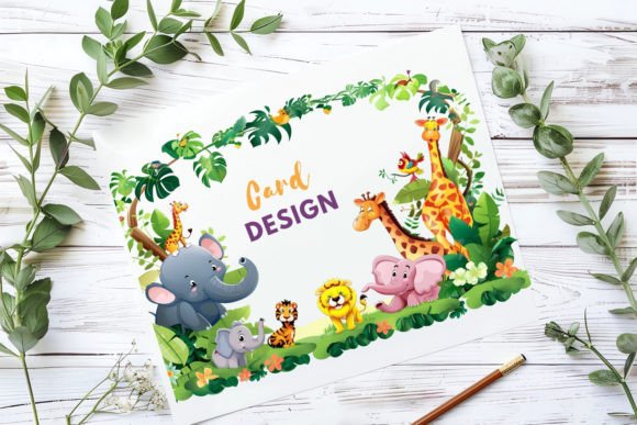Jungle Animal Card Art: Watercolor Charm for Your Projects