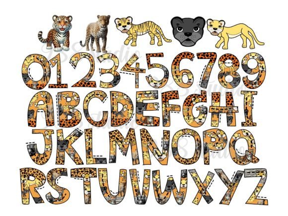 Tiger Fonts PNG Leopard Animal Letters: Bold Design Assets