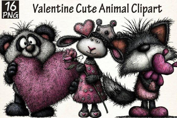 Valentine Cute Animal Clipart: A Designer's Asset