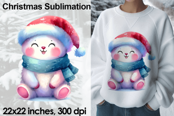 Watercolor Christmas Animal Sublimation: Festive Digital Art